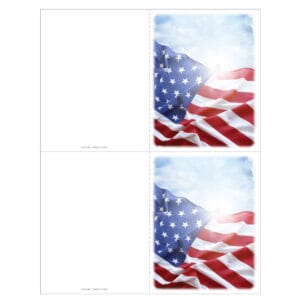 Waving Flag 2-up Memorial Folder
