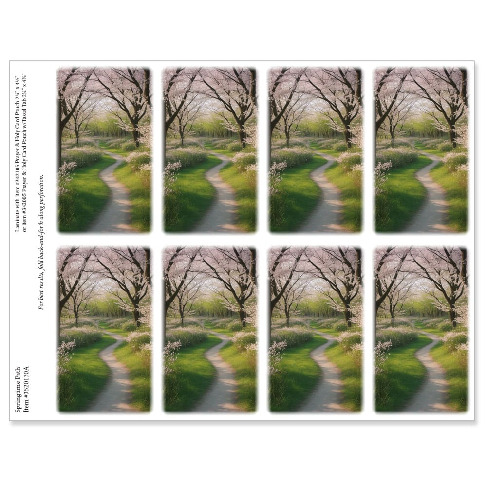 Springtime Path 8-up Micro-Perf Prayer Cards