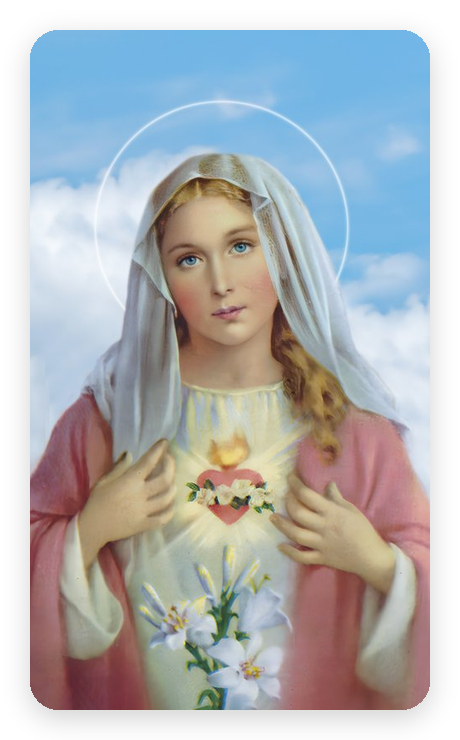 Laminated prayer card