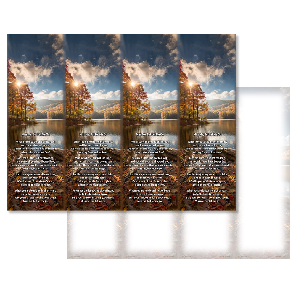 Morning Field 4-up Micro-Perf Bookmarks, Miss Me But Let Me Go