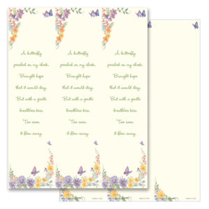 Butterfly 3-up Micro-Perf Bookmark, Butterfly Poem