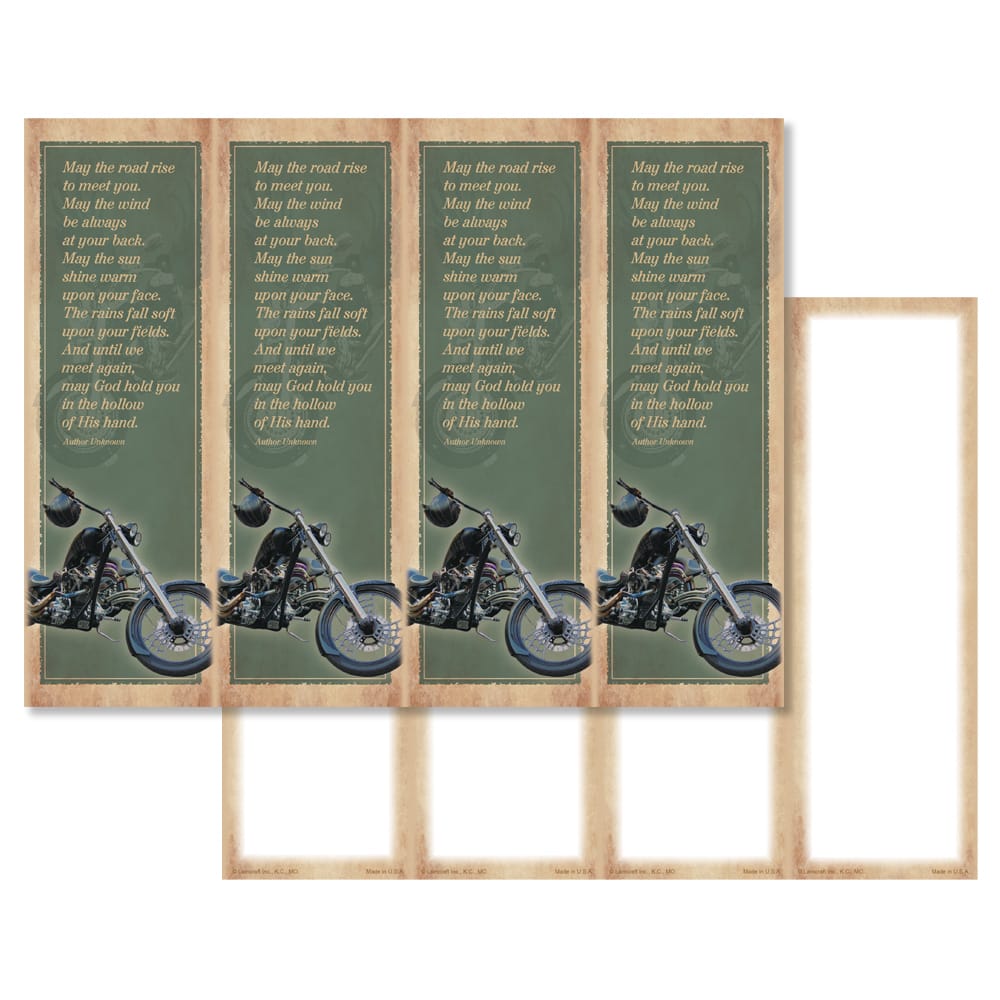Riding Memories 4-up Micro-Perf Bookmarks, Irish Blessing