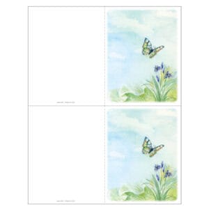 Watercolor Butterfly 2-up Memorial Folder